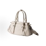 PRADA Borsa brand logo classic handbag, large size women\'s chalk white